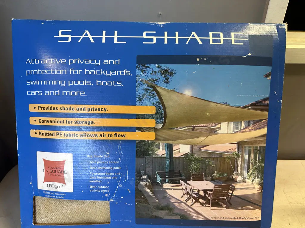 Square Sail Shade Beige Colour 3.6 x 3.6m Image 1++